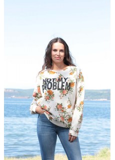 ÇİÇEK DESEN BASKILI SWEAT